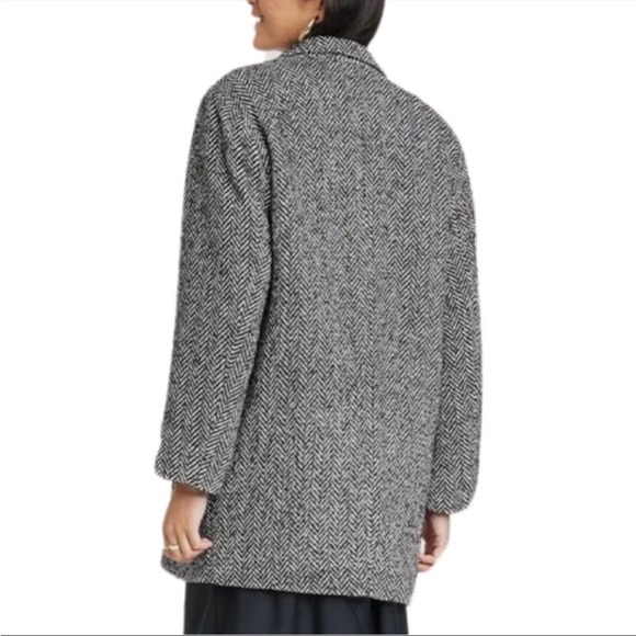 Chevron patterned black & white coat by a new day XS - Picture 2 of 7